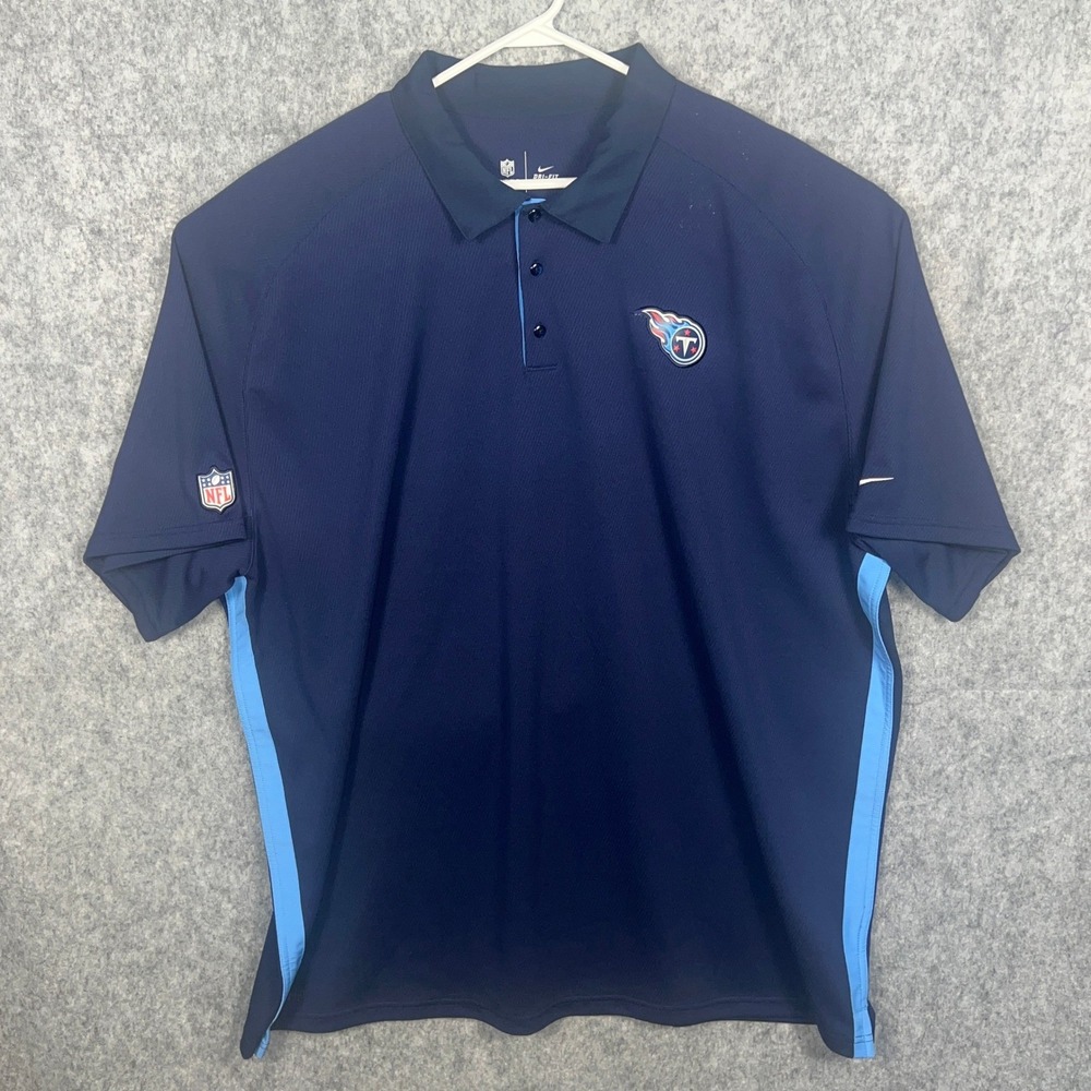 Nike Tennessee Titans NFL Dri-FIT Polo Shirt Men's 4XL Navy Blue 474453-419
